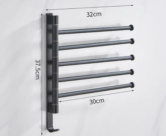 Rotatable Space Aluminum Towel Rack for Bathroom