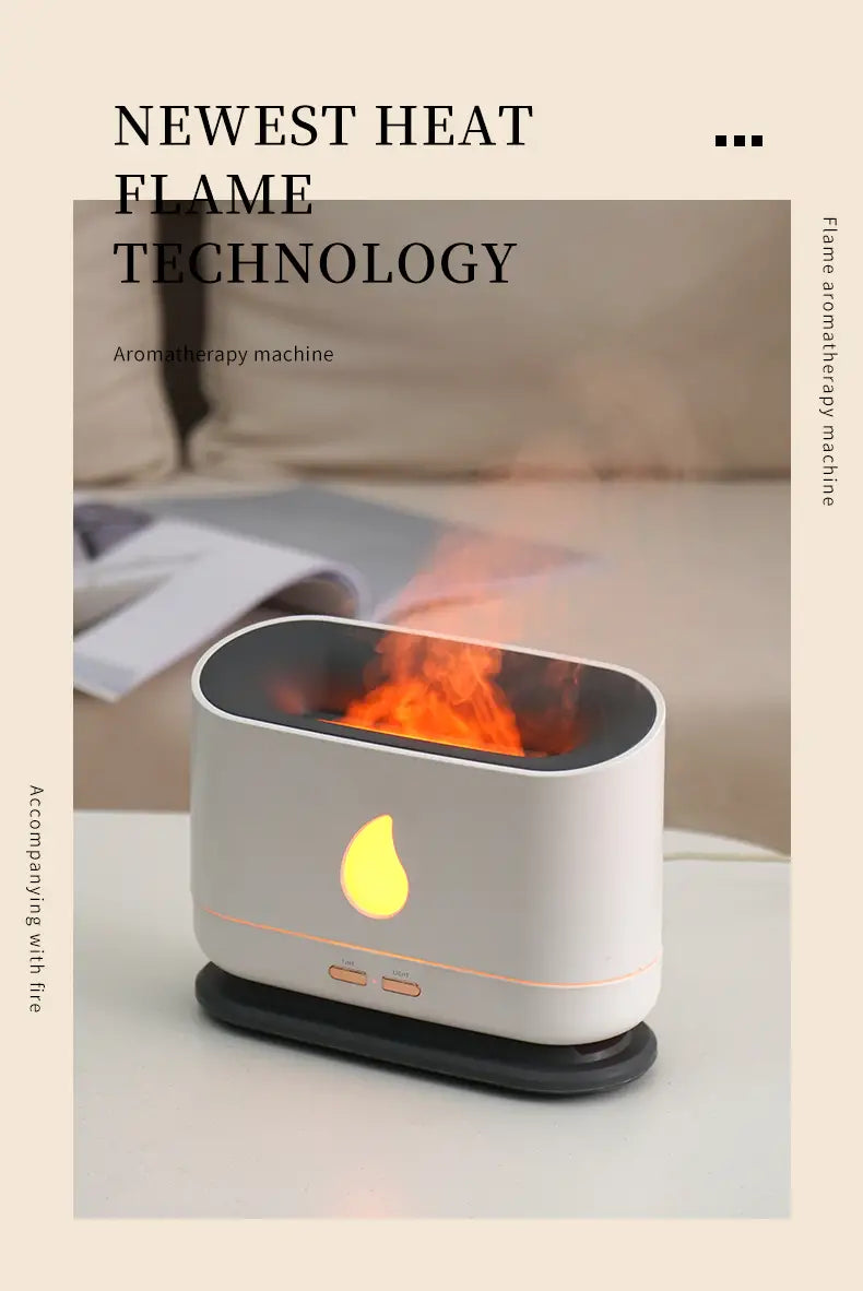 Flame Humidifier with Aromatherapy & Ambient Lighting