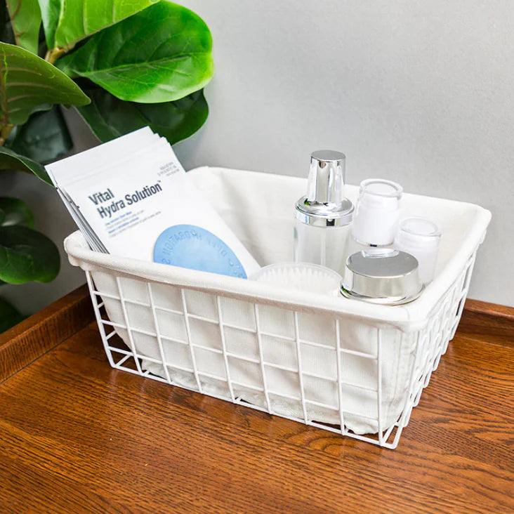 Iron Storage Basket for Kitchen and Bathroom Organization